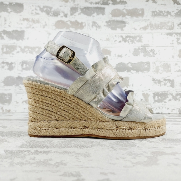 New Jack Rogers Women's Rosie Ruffle Slingback Espadrille Wedge Sandals T498 - Picture 5 of 13